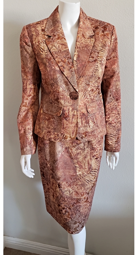 Vintage Fancy Lady Bronze Skirt Suit